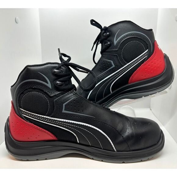 NWB PUMA Touring Black Mid Composite Toe Work Safety Shoe 63.261.5 Men's 10.5 - Picture 1 of 14